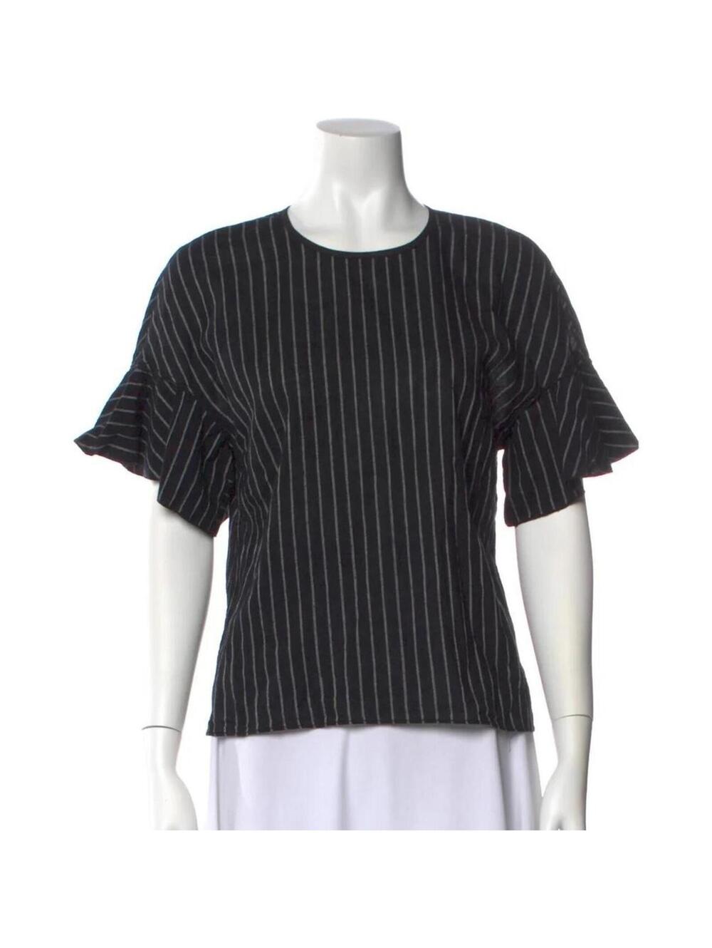 Derek Lam 10 Crosby Striped Crew Neck Top Size M